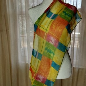 Vintage 1980s Vibrant Scarf